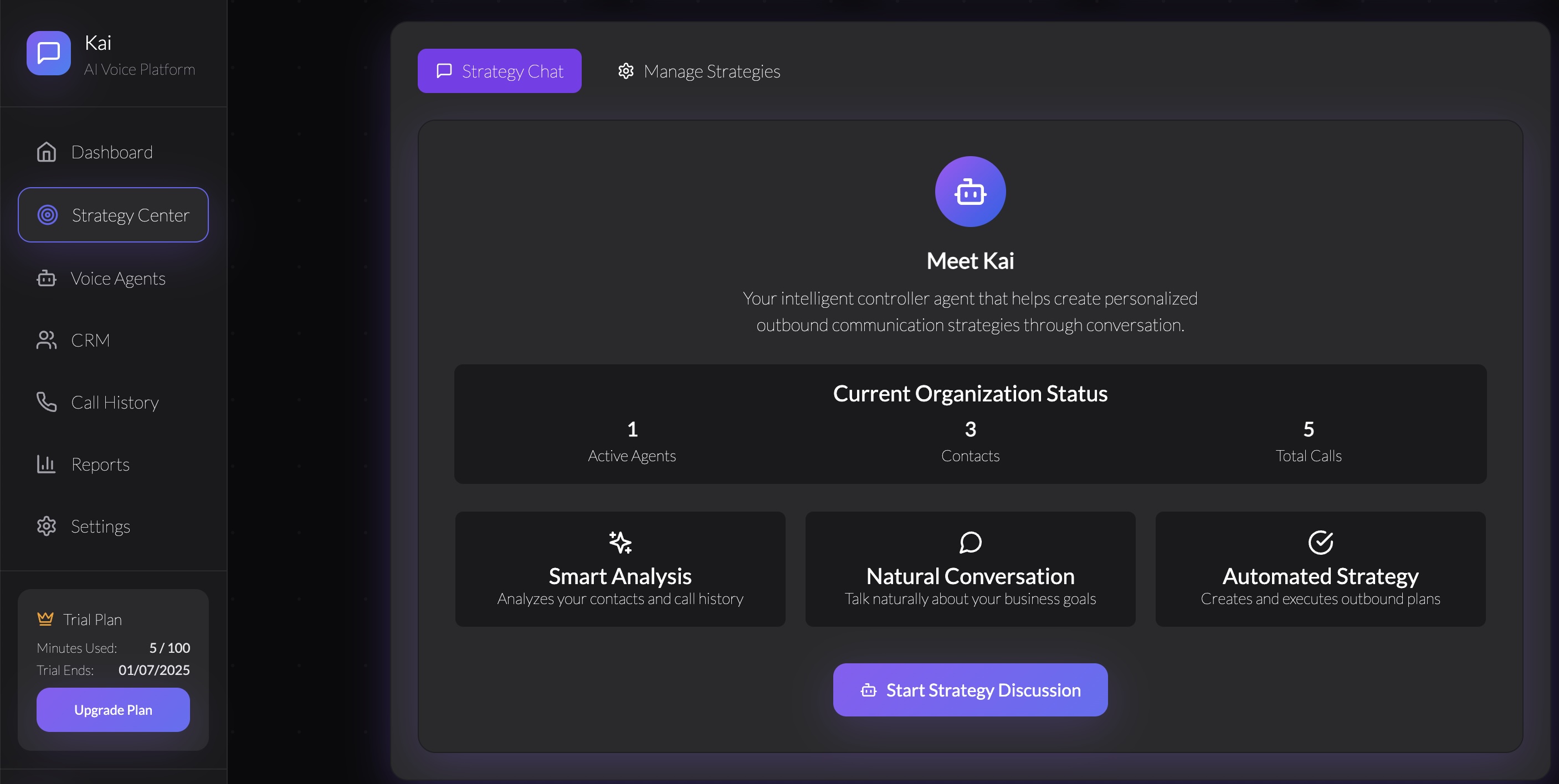 Kai Strategy Center Dashboard